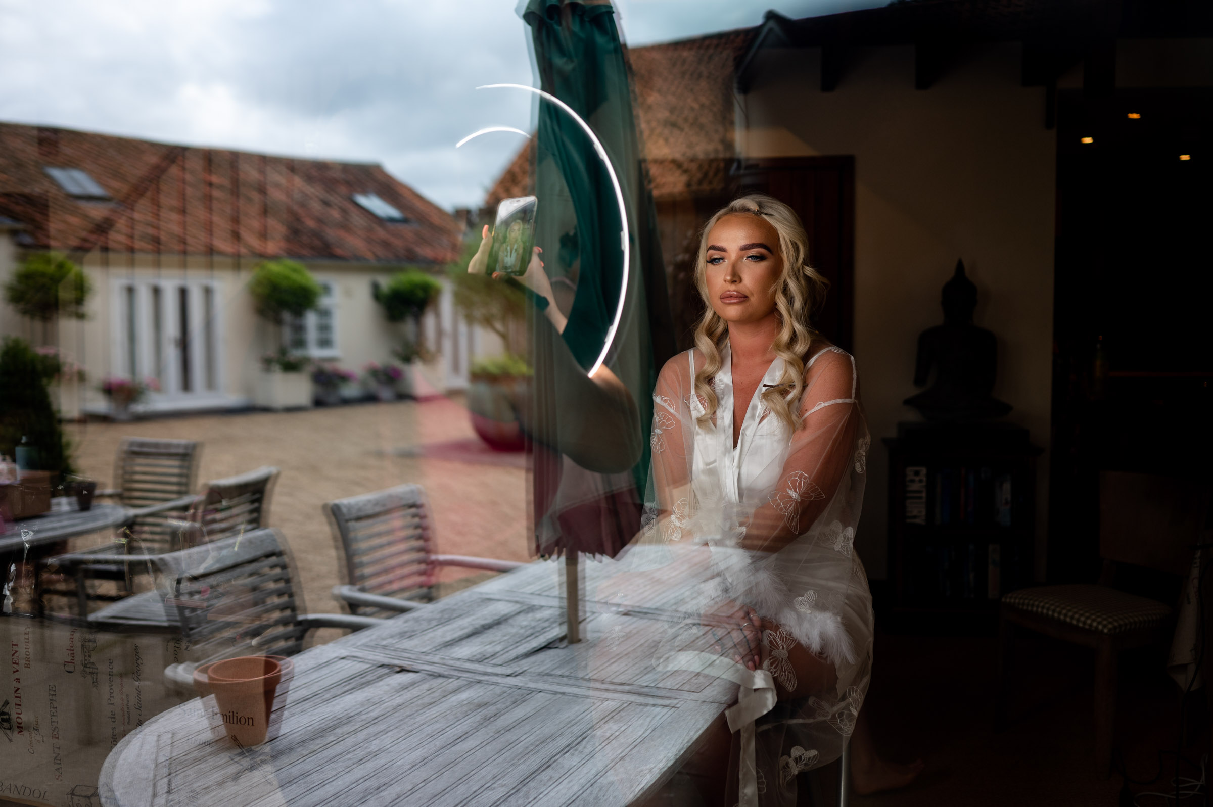 Bride captured by wedding photographer in Oxfordshire