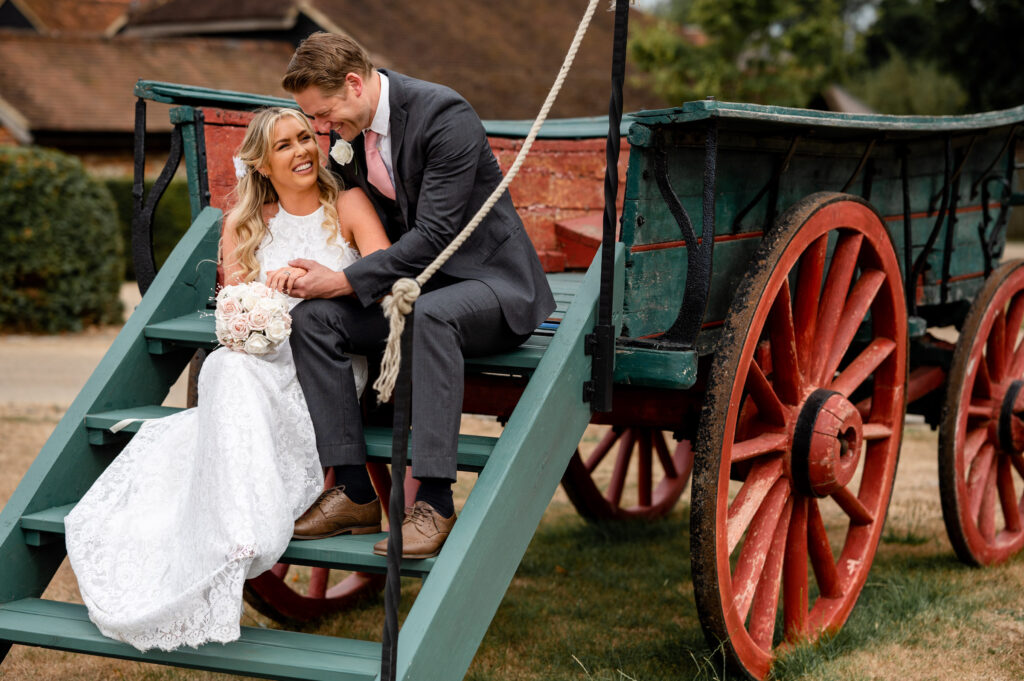 Bride and Groom captured by Wedding photographer in Oxfordshire
