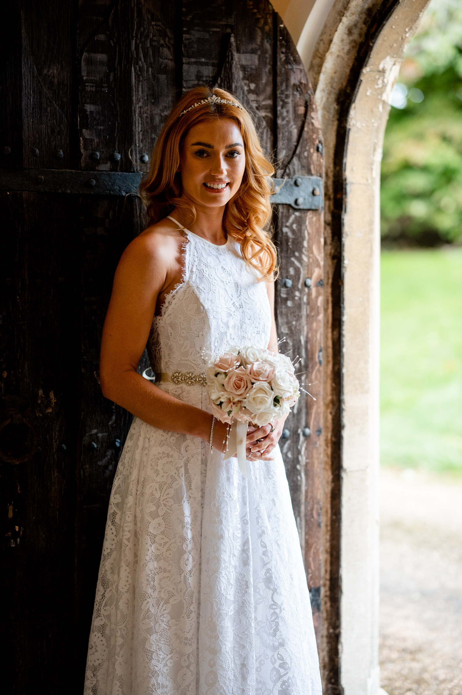 Bride captured by wedding photographer in Oxfordshire
